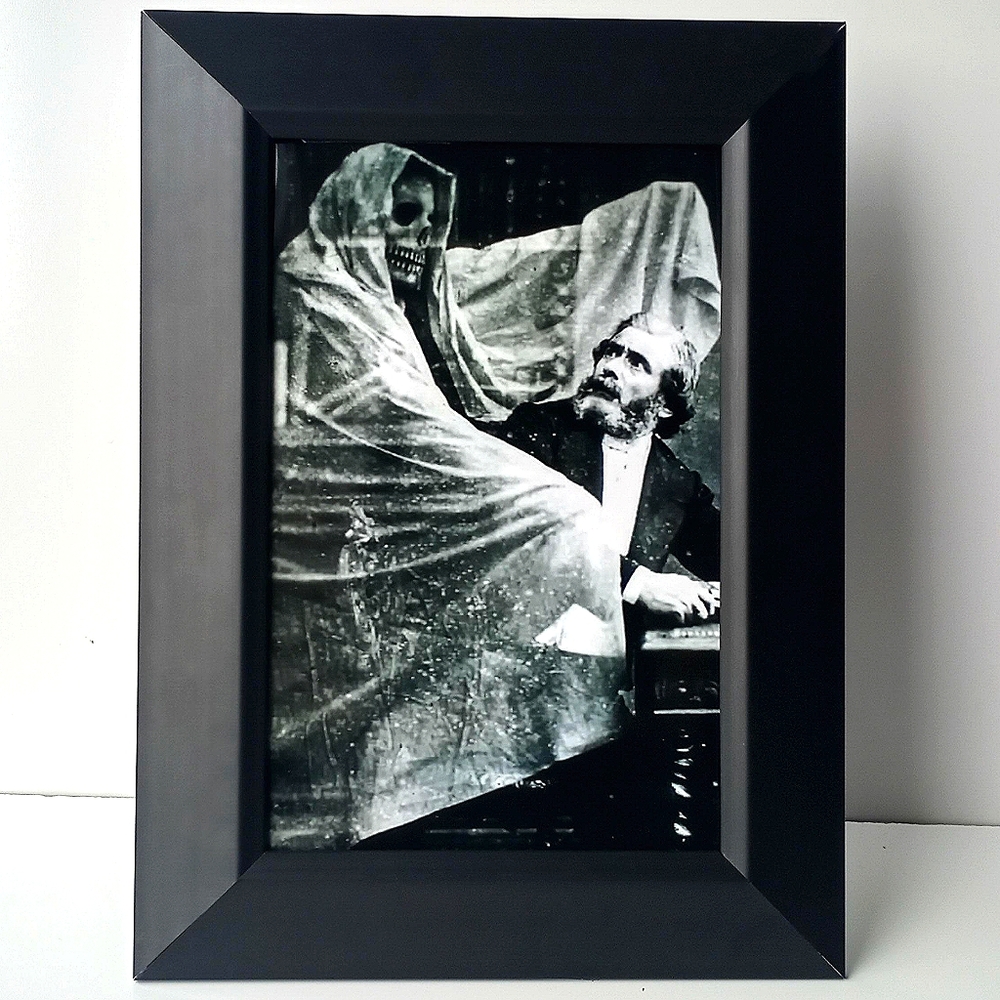 Seance Paranormal Skeleton Ghost Occult Witchy Gothic Halloween Victiorian Art